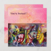 馬に乗る人たち、夜の音楽、ピンクゴールドの輝き 招待状 (正面/裏面)