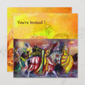 馬に乗る人たち、夜の音楽、黄色のきらきら 招待状 (正面/裏面)