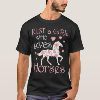 馬に乗る娘を愛すおもしろいる少女 Tシャツ