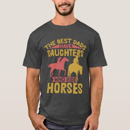 馬に乗る娘を持つお父さん最高 Eques Tシャツ (正面)