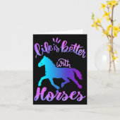 馬に乗る恋人と人生は良い カード (黄色い花)