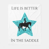 馬に乗る方が馬に乗る方が馬に乗る フリースブランケット (正面)