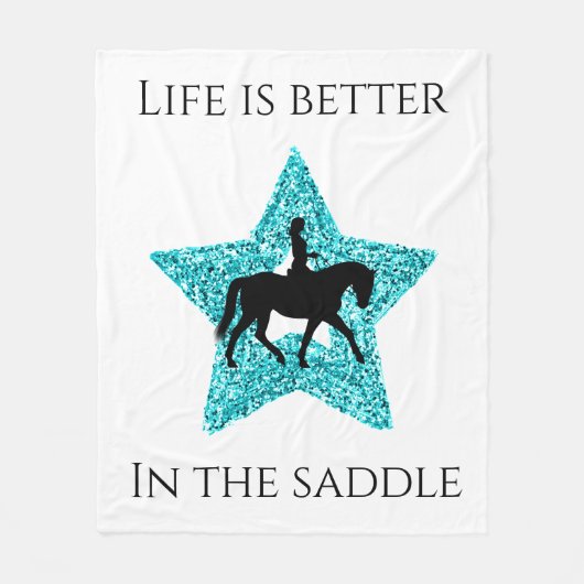 馬に乗る方が馬に乗る方が馬に乗る フリースブランケット (正面)