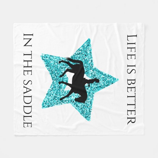 馬に乗る方が馬に乗る方が馬に乗る フリースブランケット (正面(横))