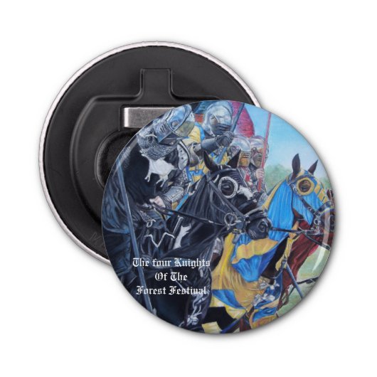 馬に乗る歴史的中世の騎士 栓抜き (正面)