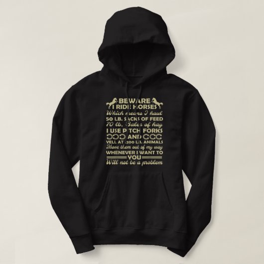 馬に乗る男のTシャツに気をつけろ パーカ (デザイン正面)