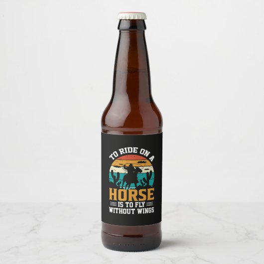 馬に乗る馬術 ビールラベル (正面)