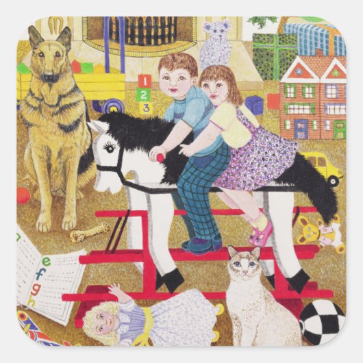 馬に乗る スクエアシール (正面)