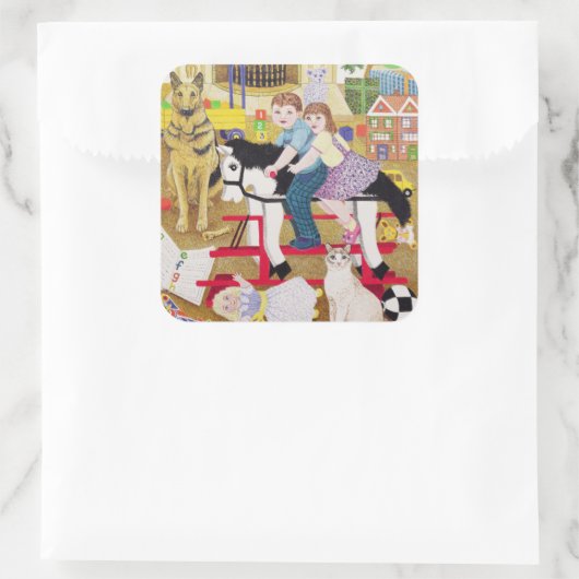 馬に乗る スクエアシール (バッグ)