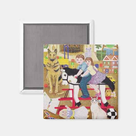 馬に乗る マグネット (正面/裏面)