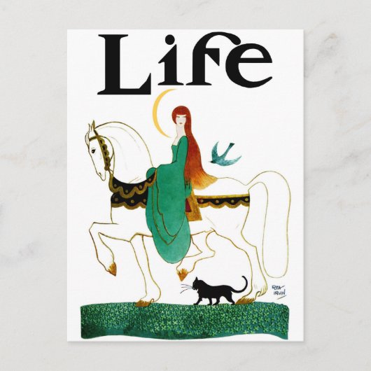 馬に乗る「レディラック」 ポストカード (正面)