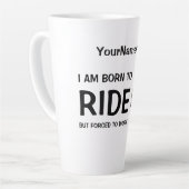 馬に乗生まれるが馬に乗らされておもしろいいる カフェラテマグ (左アングル)