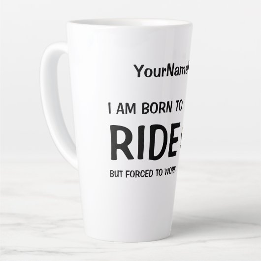 馬に乗生まれるが馬に乗らされておもしろいいる カフェラテマグ (左アングル)