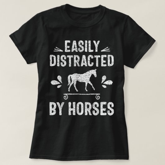 馬に夢中になりがち 馬好き 競馬 Tシャツ (デザイン正面)