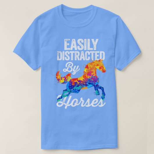 馬に容易に気を取られる Tシャツ (デザイン正面)