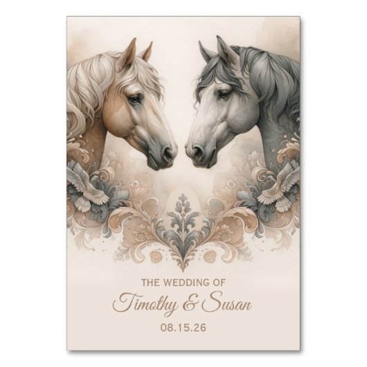 馬に対する愛結婚心 テーブルナンバー (正面)