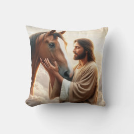 馬に慰めを与えるイエス天国 クッション