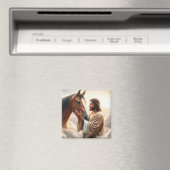 馬に慰めを与えるイエス天国 マグネット (インサイチュ (食洗機))