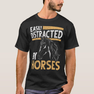馬に気を取られやすい 馬術 馬好き Tシャツ