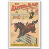 馬に立つ男のドイツのサーカスのポスター シール (正面)