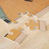 馬に立つ男のドイツのサーカスのポスター ジグソーパズル (側面)