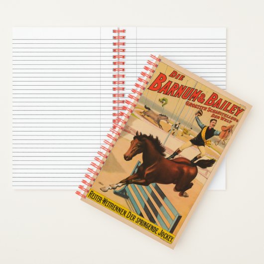 馬に立つ男のドイツのサーカスのポスター ノートブック (内側)