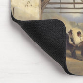 馬に蹄鉄を打っている蹄鉄工 マウスパッド (コーナー)