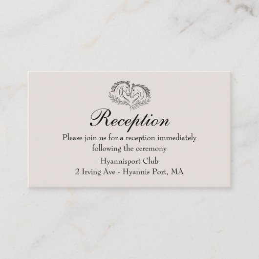 馬のいるウェスタンな農村の結婚式の披露宴 エンクロージャーカード (正面)