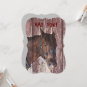 馬のおもしろいおもしろいは誕生日を見る カード (正面/裏面インサイチュ)