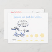 馬のおもしろいアニメのビジネスの動きの発表 案内ポストカード (正面/裏面)