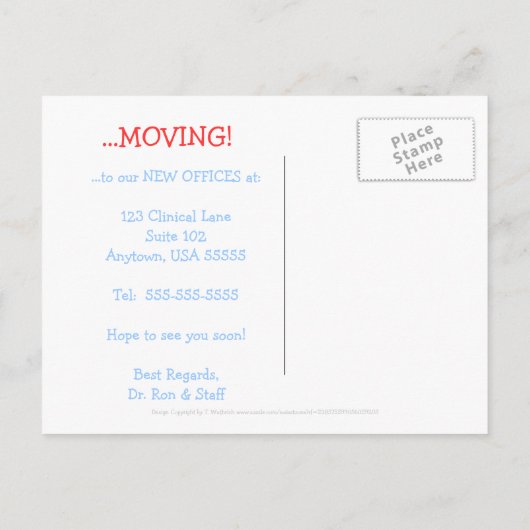 馬のおもしろいアニメのビジネスの動きの発表 案内ポストカード (裏面)