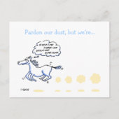 馬のおもしろいアニメのビジネスの動きの発表 案内ポストカード (正面)