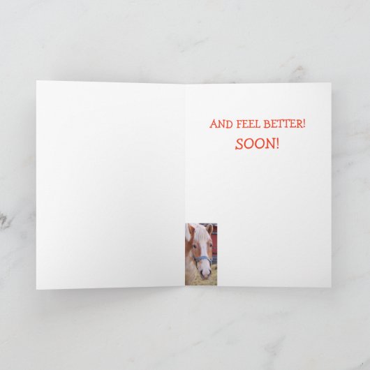 馬のおもしろいジョークのプンカードを取得 カード (内部)