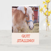 馬のおもしろいジョークのプンカードを取得 カード (黄色い花)