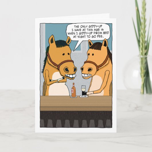 馬のおもしろいバーはギジデアップ誕生日がない カード (正面)