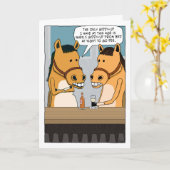 馬のおもしろいバーはギジデアップ誕生日がない カード (黄色い花)