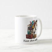 馬のおもしろいマグ馬ショー週末。 コーヒーマグカップ (正面右)