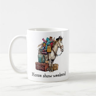 馬のおもしろいマグ馬ショー週末。 コーヒーマグカップ