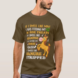 馬のおもしろい糞のワードアート Tシャツ
