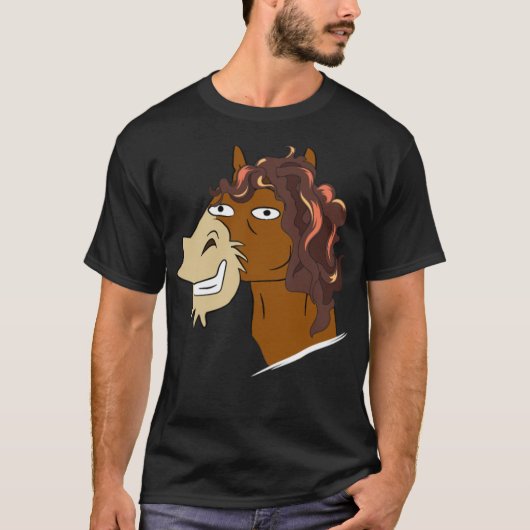 馬のおもしろい贈り物に乗る乗馬のカウボーイ馬 Tシャツ (正面)