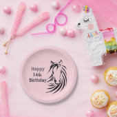 馬のお誕生日おめでとう（年齢） 여자 ペーパープレート (パーティー)