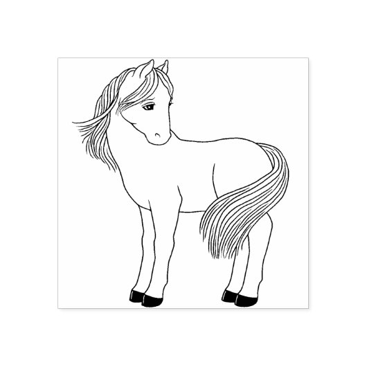 馬のかわいらしゴム印 ラバースタンプ (インプリント)