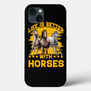 馬のことわざ馬で人生がおもしろいより良い iPhone 13ケース