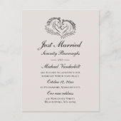 馬のたった今結婚しました素朴エレガントカントリーウェディング 案内ポストカード (正面)