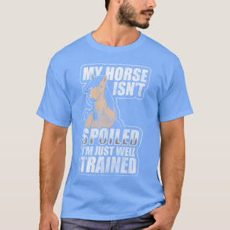 馬のたてがみライダー乗馬場レトロ Tシャツ