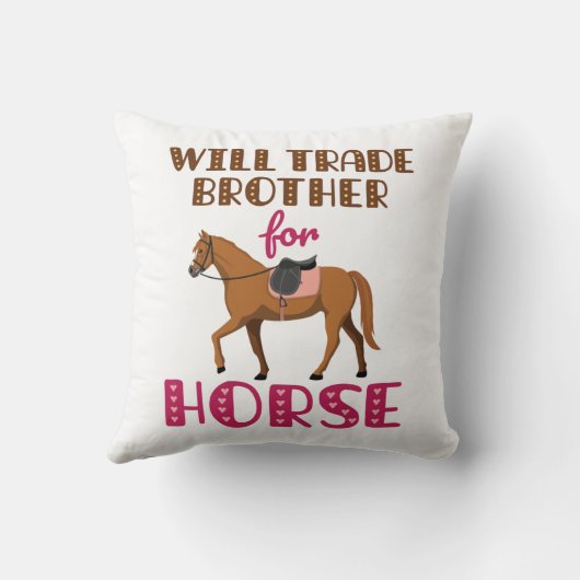 馬のために兄弟を交換する意志 クッション (裏面)