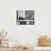 馬のための無料ディナー, 1923.ヴィンテージ写真 ポスター (キッチン)