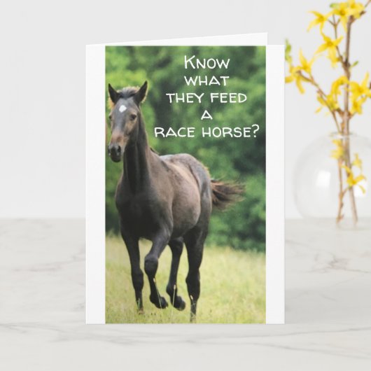 ***馬のための速い食べ物**私も欲しいものを得る!! カード (黄色い花)