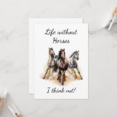 馬のない生考えきは!おもしろい引用文馬 カード (正面/裏面インサイチュ)