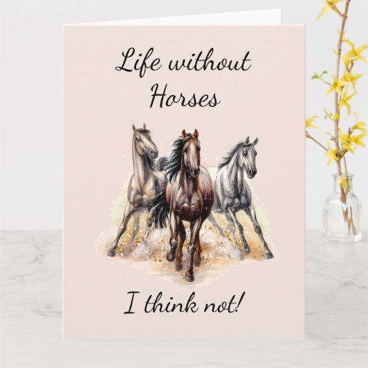 馬のない生考えきは!おもしろい引用文馬 カード (黄色い花)